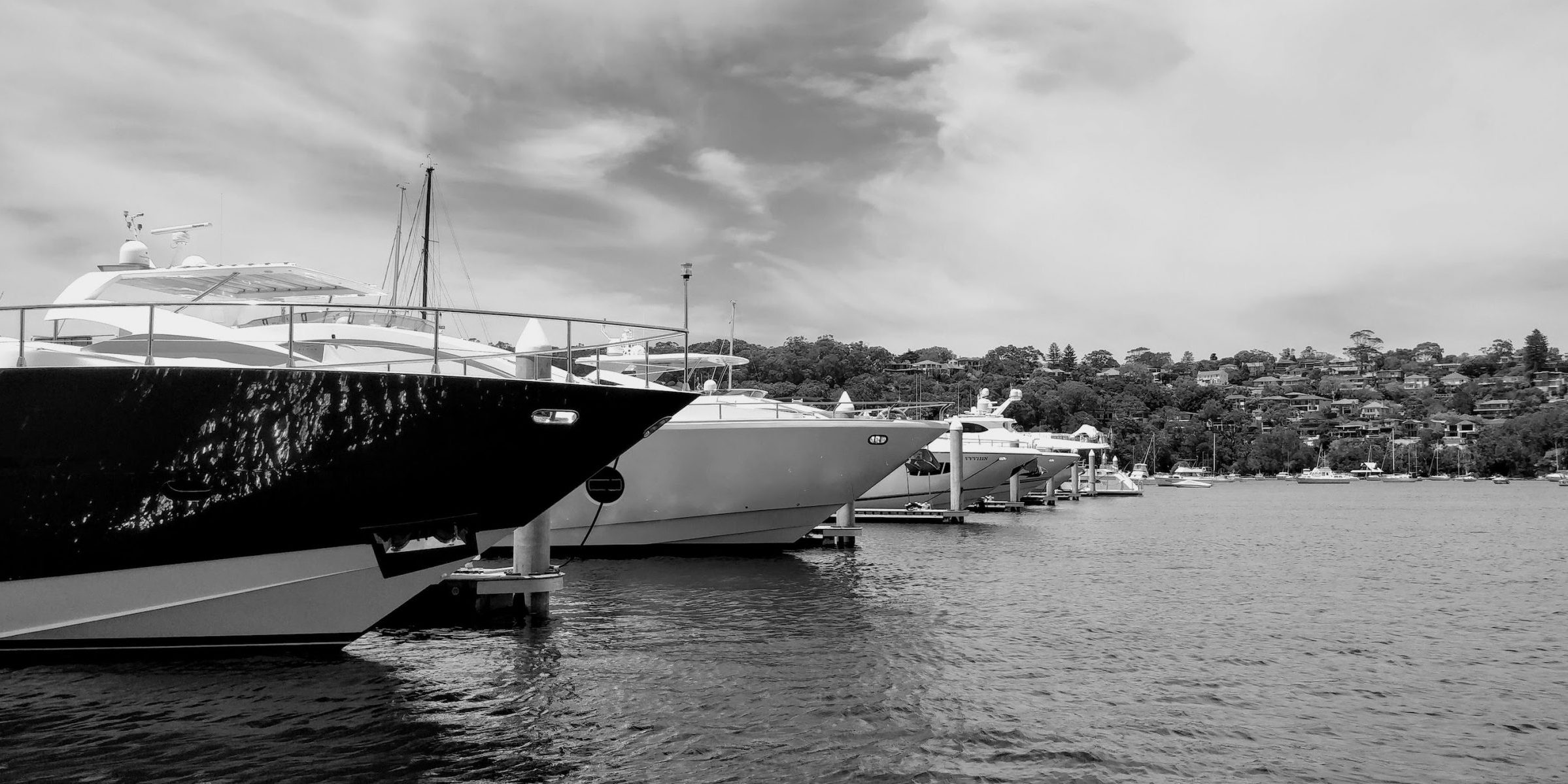 Yacht hulls bw